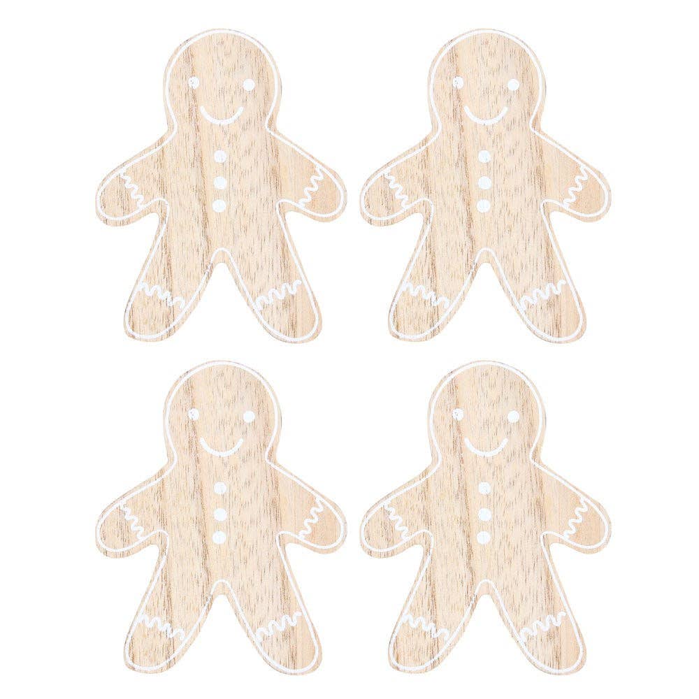Christmas Gingerbread Man Coaster Set - The Christmas Shoppe