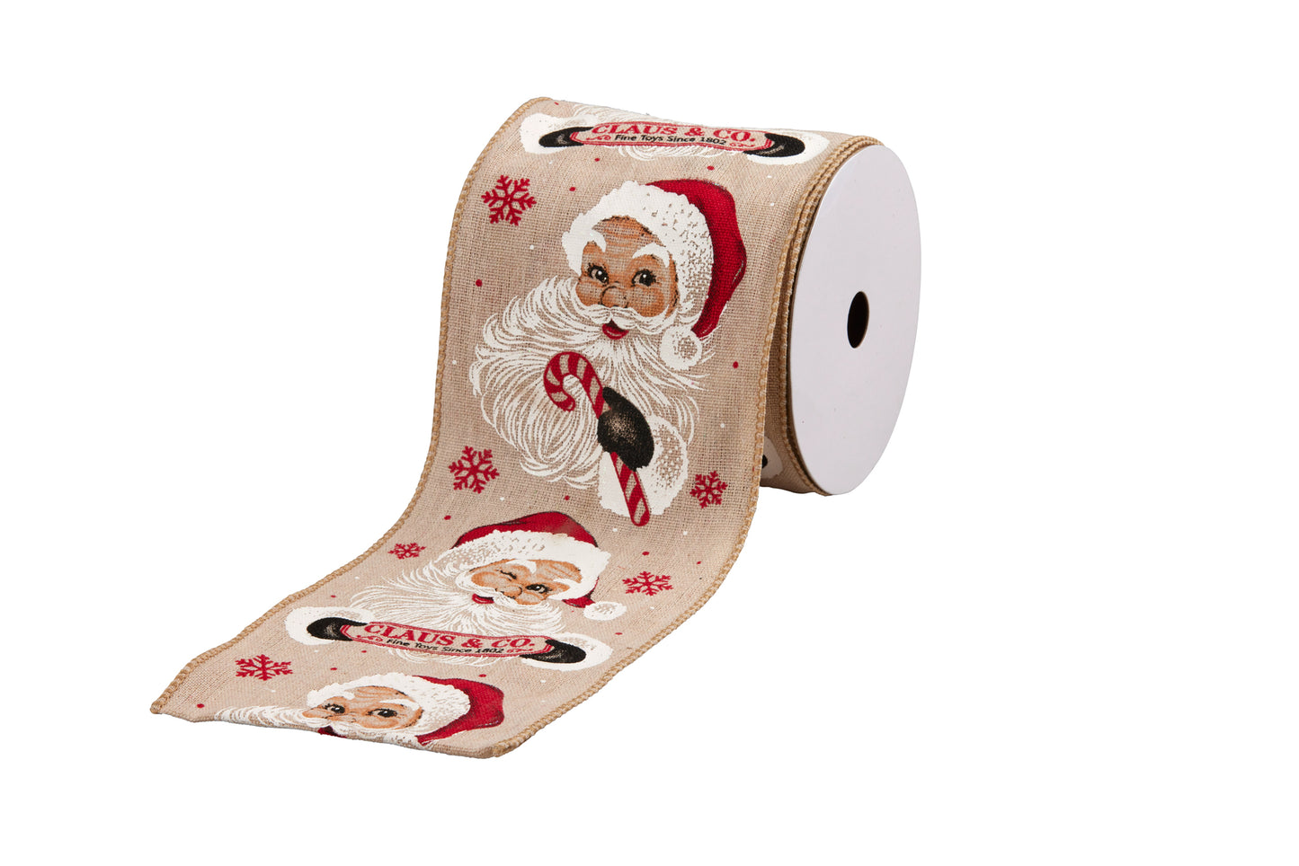 Christmas Decorators Ribbon - Woodland Santa Extra Wide - The Christmas Shoppe