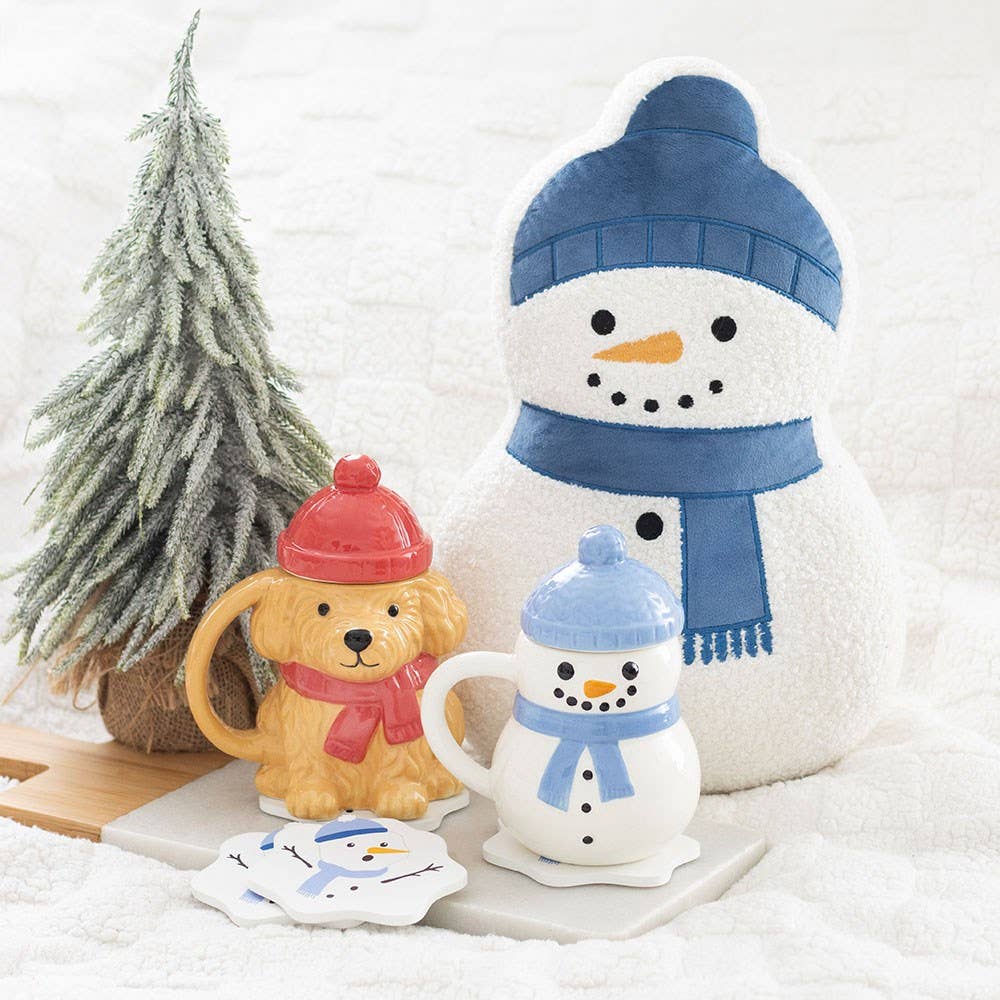 Snowman Shaped Boucle Cushion - PRE ORDER September 2026 Arrival - The Christmas Shoppe