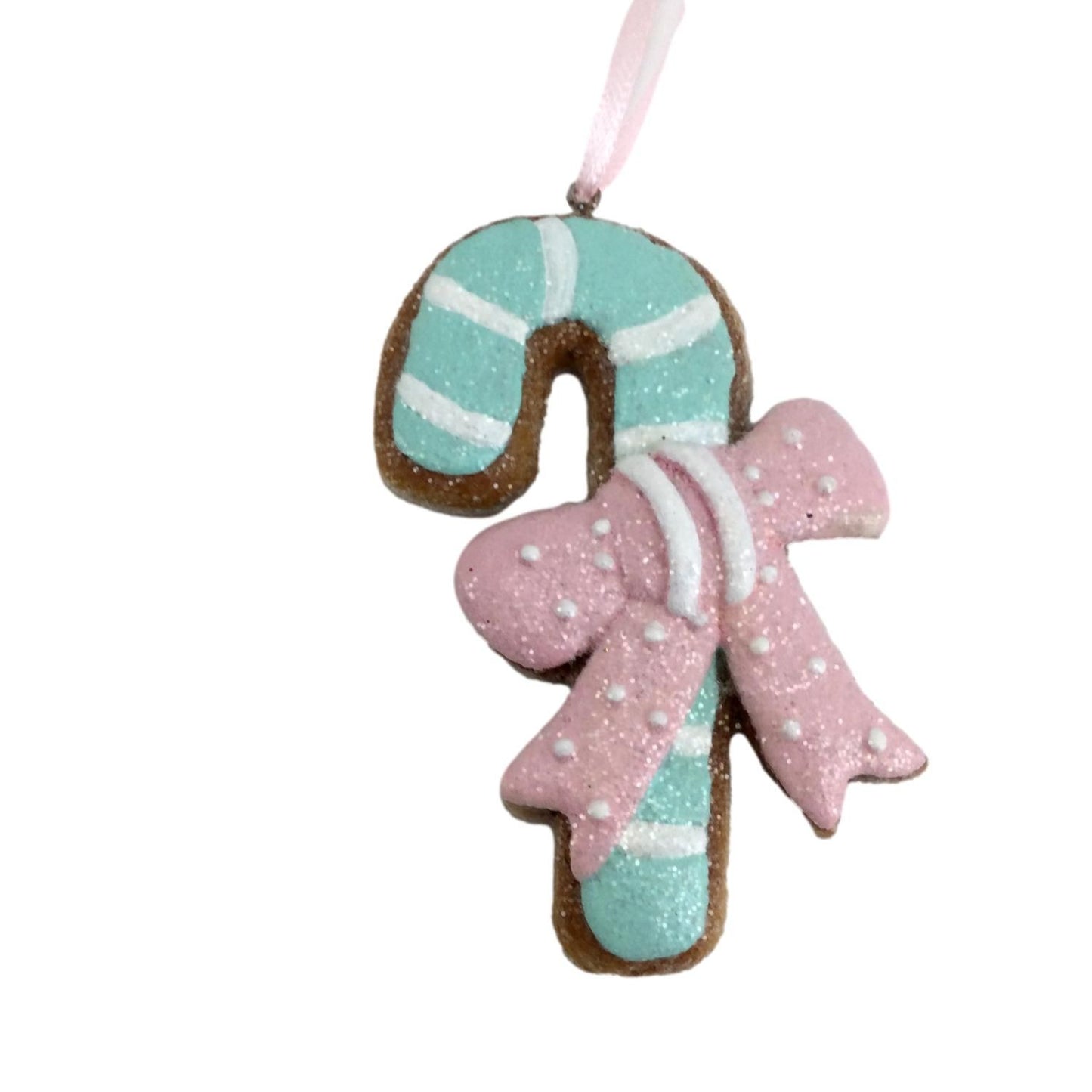 Mint & Pink Candy Cane Hanging Ornament - The Christmas Shoppe