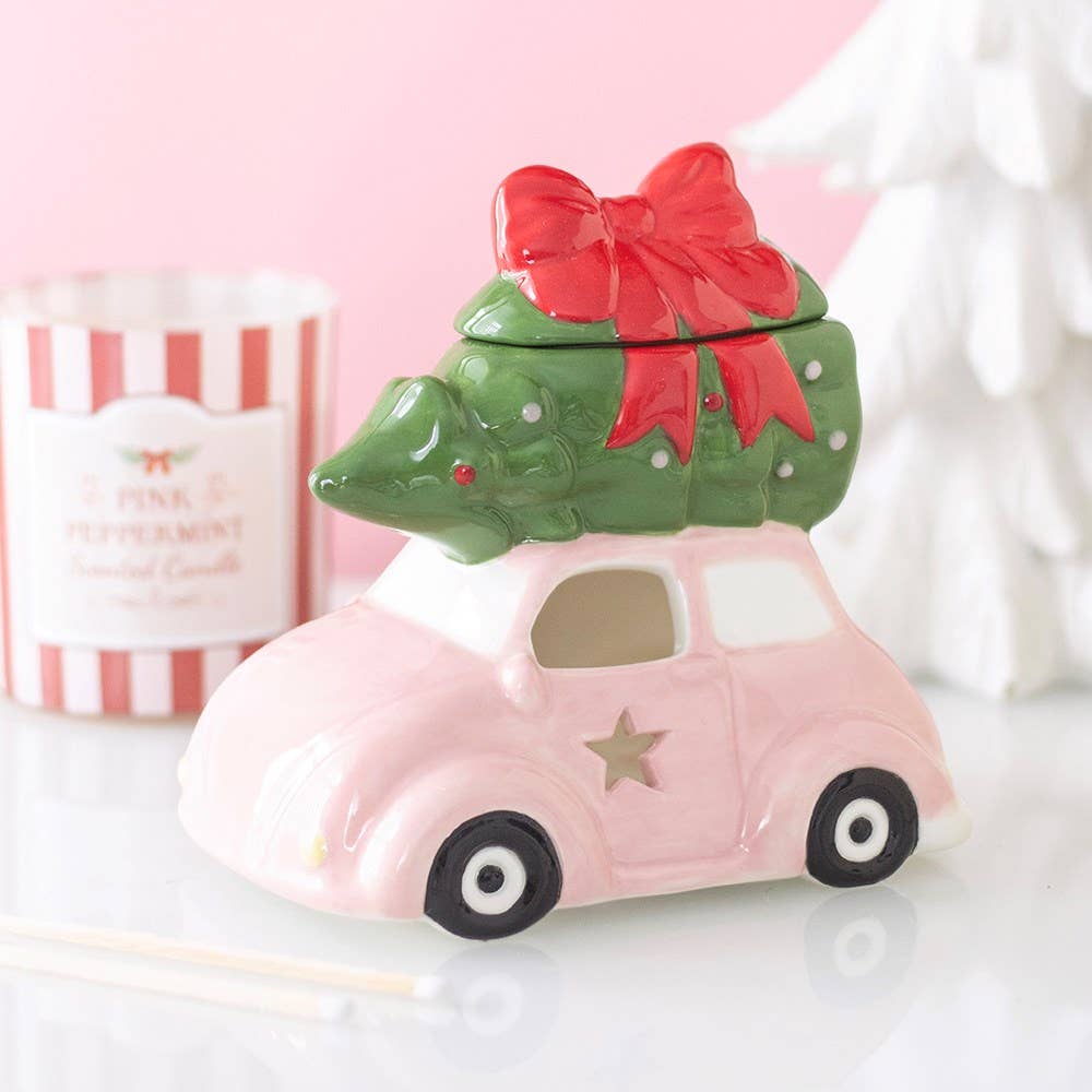 Pink Car with Christmas Tree Oil Burner - PRE ORDER September 2026 Arrival - The Christmas Shoppe