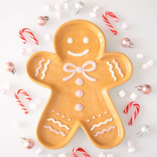 Sugarplum Bakery Gingerbread Man Serving Plate - PRE ORDER September 2026 Arrival - The Christmas Shoppe