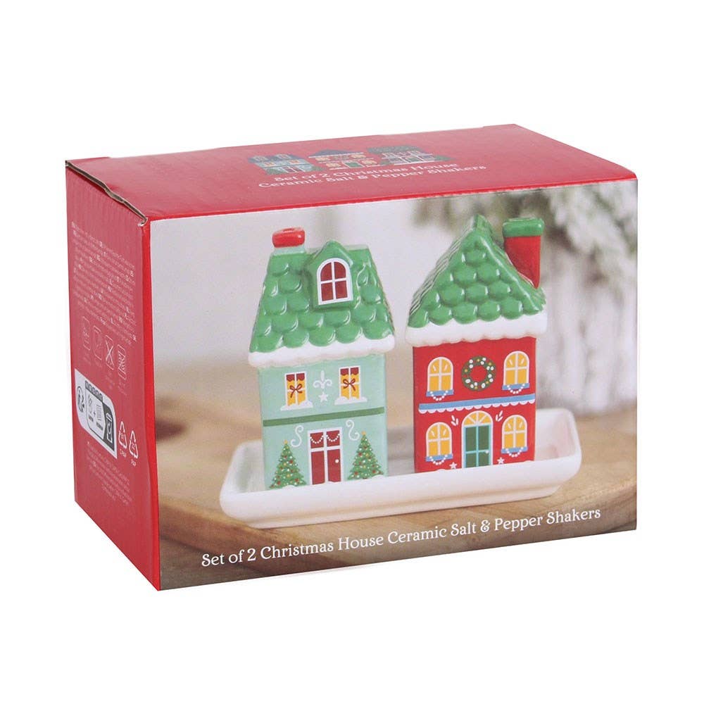 Christmas House Salt and Pepper Shakers - PRE ORDER September 2026 Arrival - The Christmas Shoppe