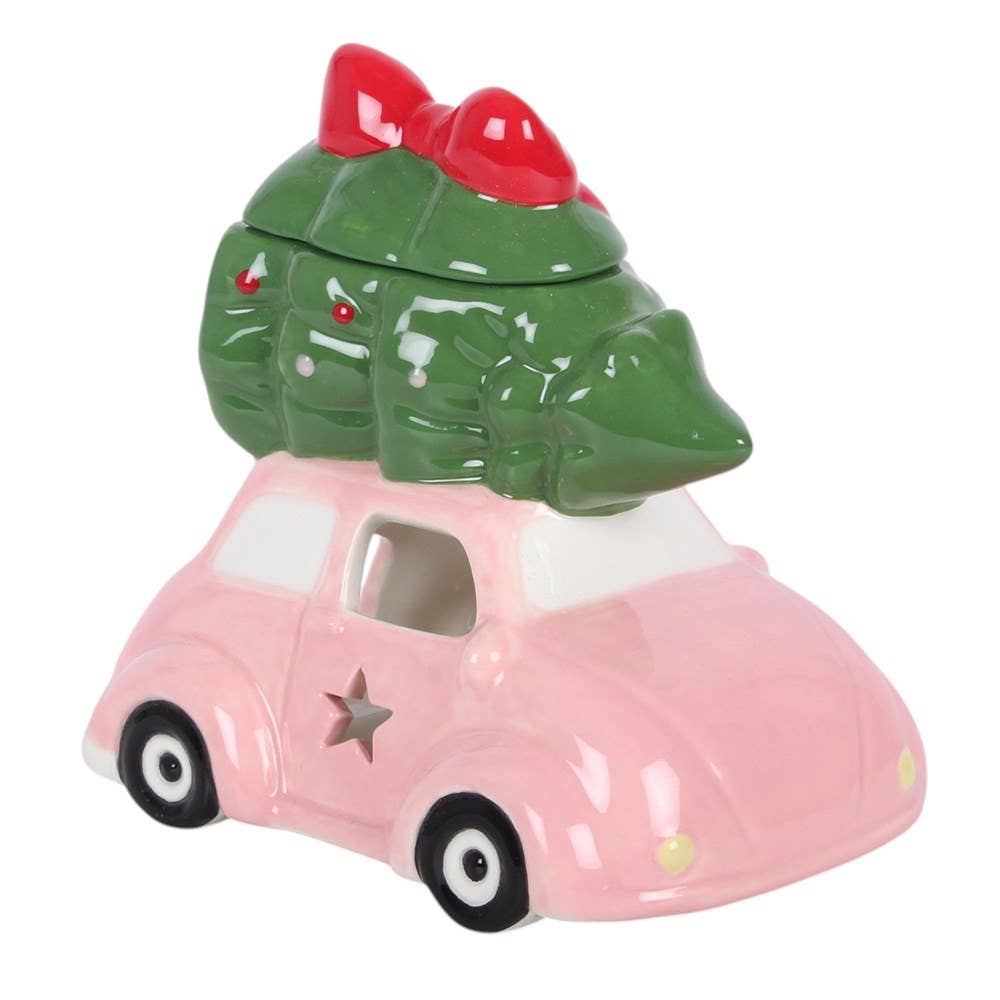 Pink Car with Christmas Tree Oil Burner - PRE ORDER September 2026 Arrival - The Christmas Shoppe