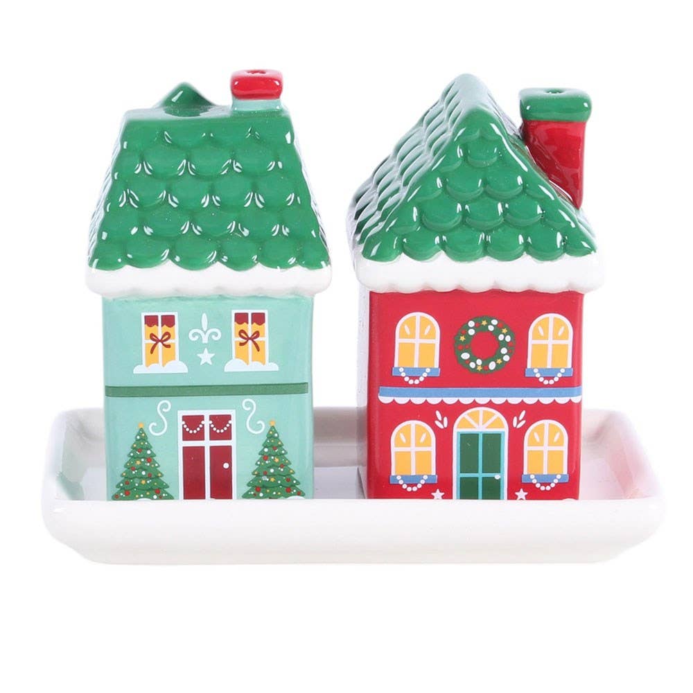 Christmas House Salt and Pepper Shakers - PRE ORDER September 2026 Arrival - The Christmas Shoppe