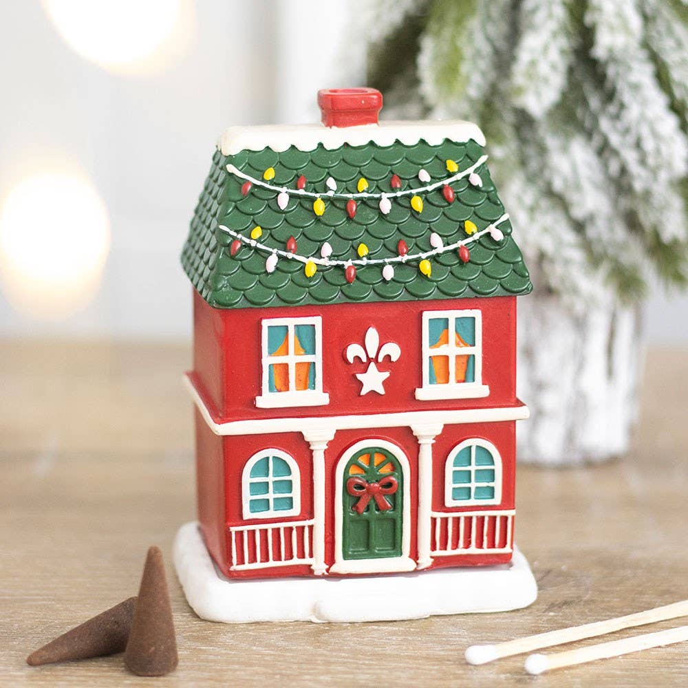 Red Christmas House Incense Cone Burner - PRE ORDER September 2026 Arrival - The Christmas Shoppe