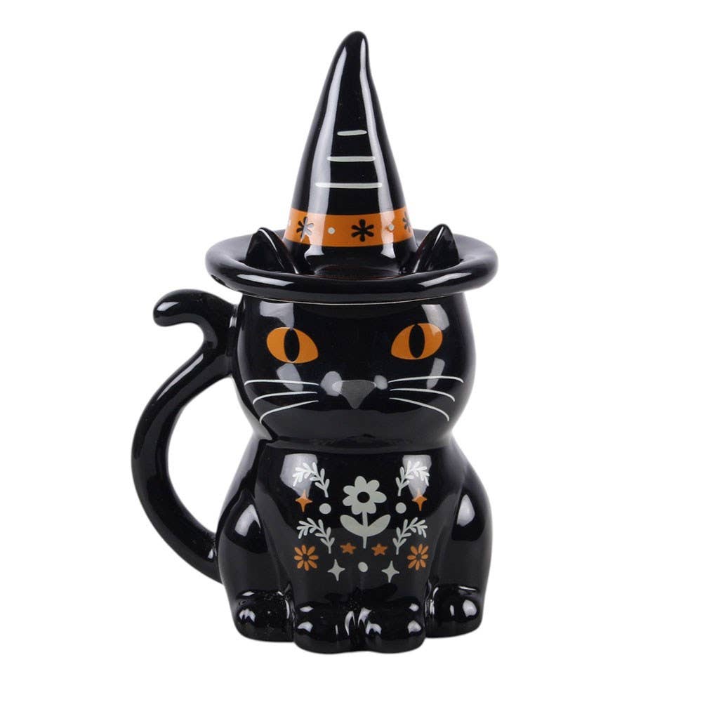 Frightful Folk Black Cat Lidded Mug - PRE ORDER September 2026 Arrival - The Christmas Shoppe