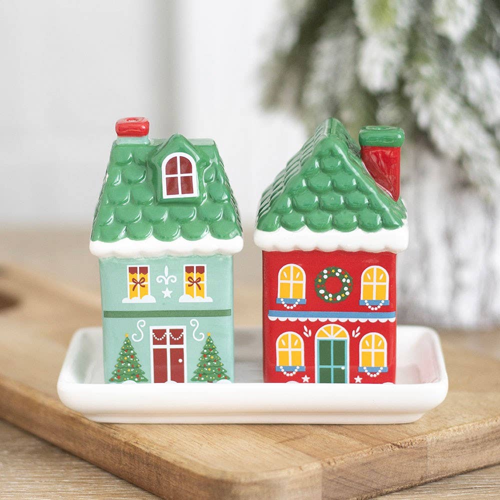 Christmas House Salt and Pepper Shakers - PRE ORDER September 2026 Arrival - The Christmas Shoppe