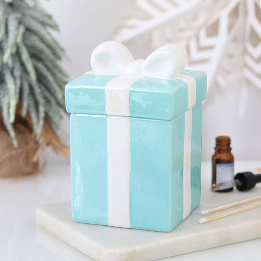 Blue Christmas Present Oil Burner - PRE ORDER September 2026 Arrival - The Christmas Shoppe