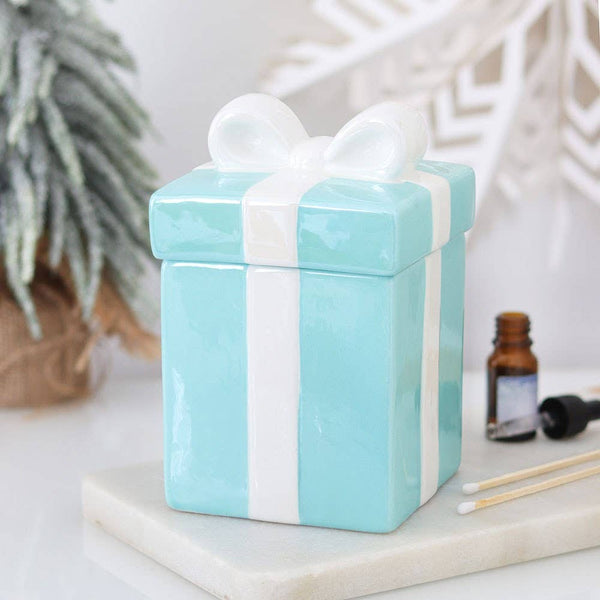 Blue Christmas Present Oil Burner - PRE ORDER September 2026 Arrival - The Christmas Shoppe