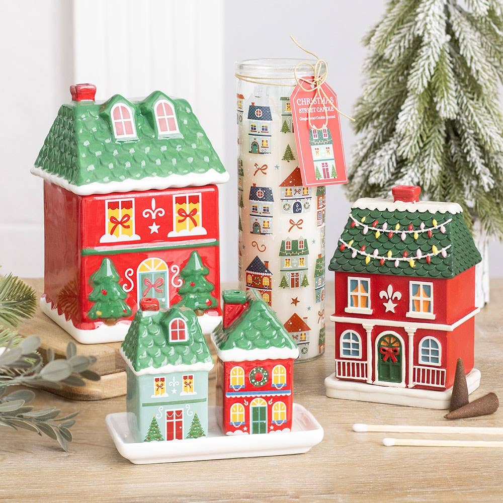 Red Christmas House Incense Cone Burner - PRE ORDER September 2026 Arrival - The Christmas Shoppe
