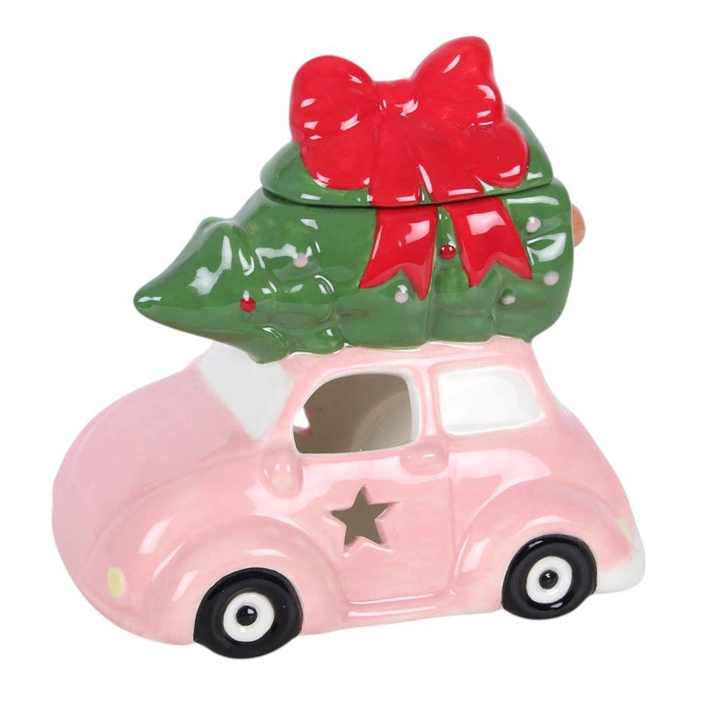 Pink Car with Christmas Tree Oil Burner - PRE ORDER September 2026 Arrival - The Christmas Shoppe