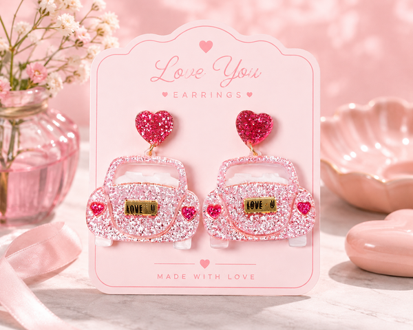 Pop Love Bug Earrings Pink