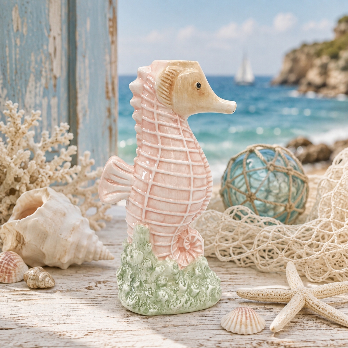 Reef Seahorse Vase Pink - The Christmas Shoppe