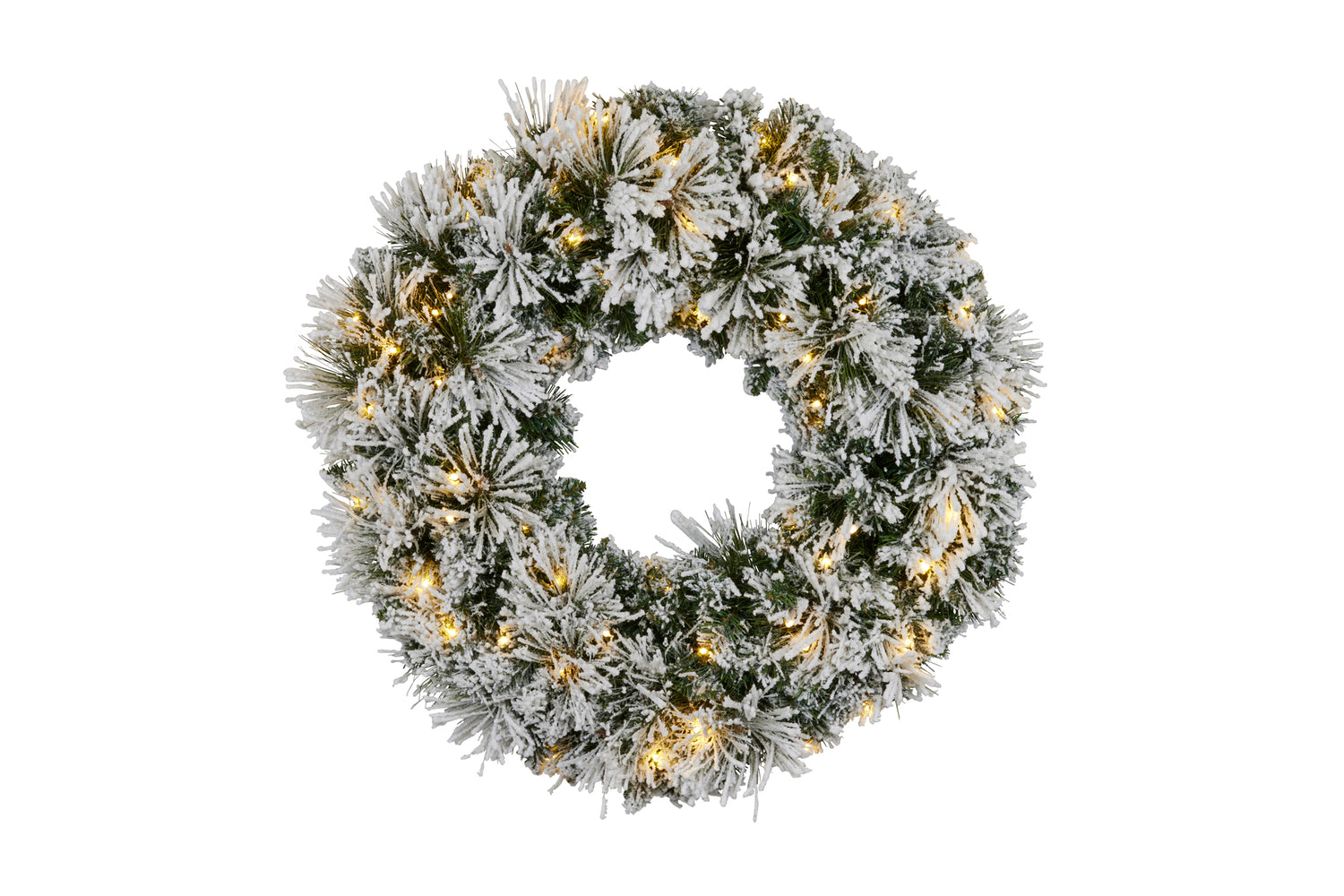 Christmas Wreath with Multi Function Lights - Majestic Snow - The Christmas Shoppe