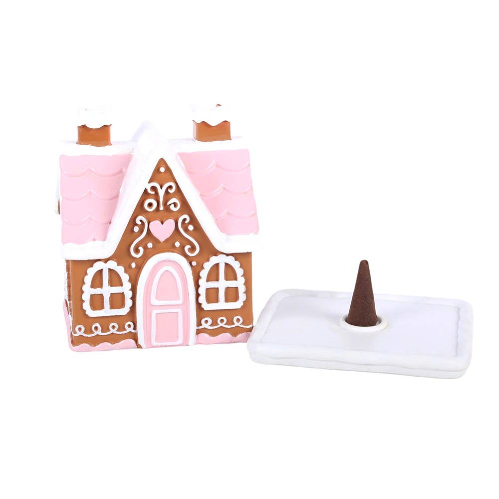 Pink Gingerbread House Incense Cone Burner - PRE ORDER September 2026 Arrival - The Christmas Shoppe