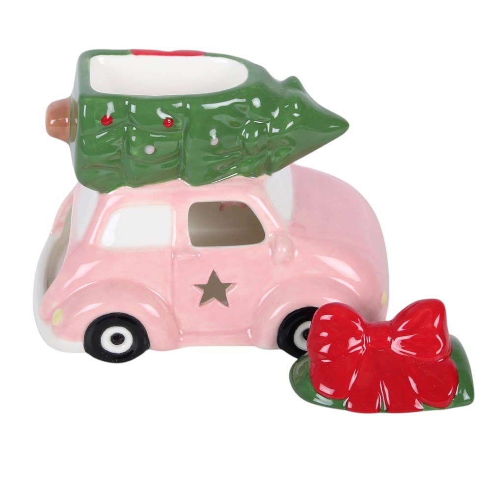 Pink Car with Christmas Tree Oil Burner - PRE ORDER September 2026 Arrival - The Christmas Shoppe