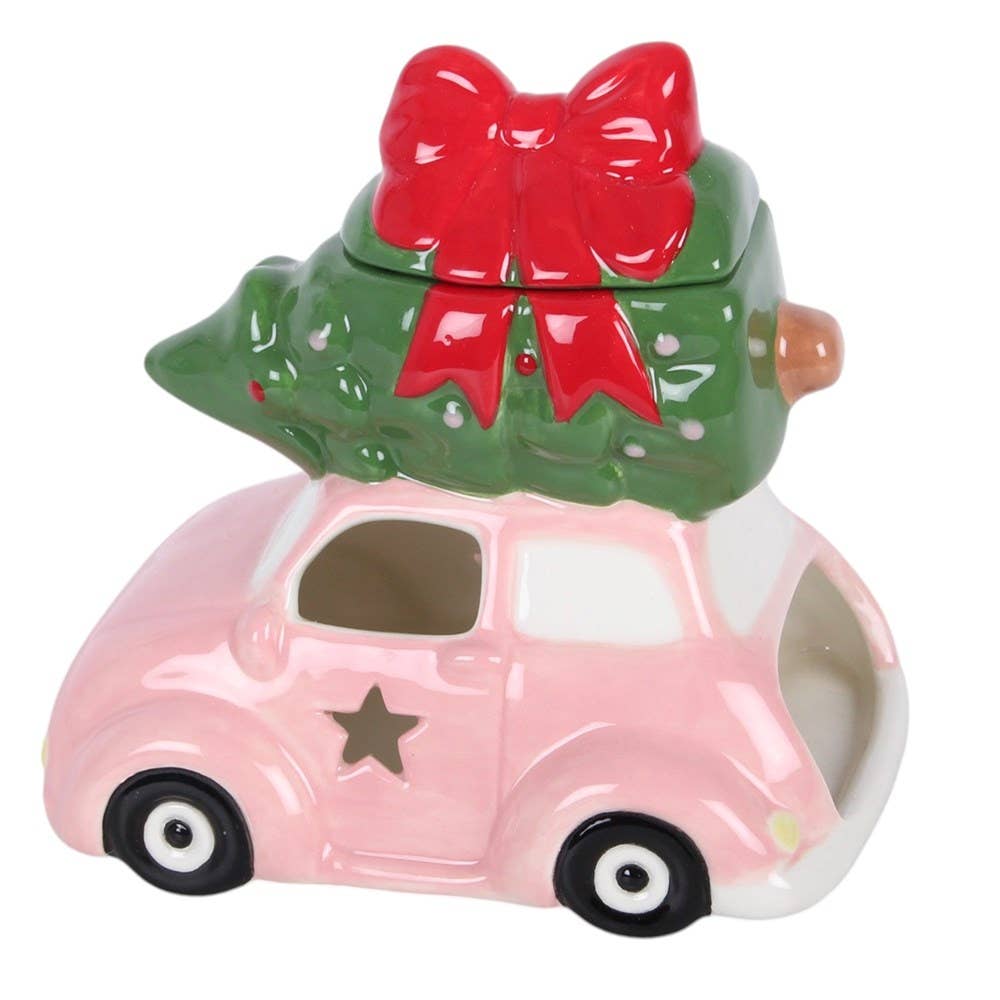 Pink Car with Christmas Tree Oil Burner - PRE ORDER September 2026 Arrival - The Christmas Shoppe