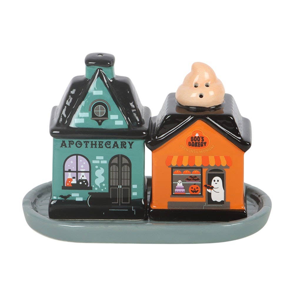 Spooky Street Salt and Pepper Shakers - Pre Order - To be shipped September - The Christmas Shoppe