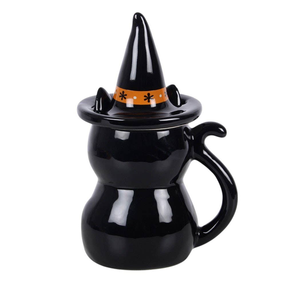 Frightful Folk Black Cat Lidded Mug - PRE ORDER September 2026 Arrival - The Christmas Shoppe