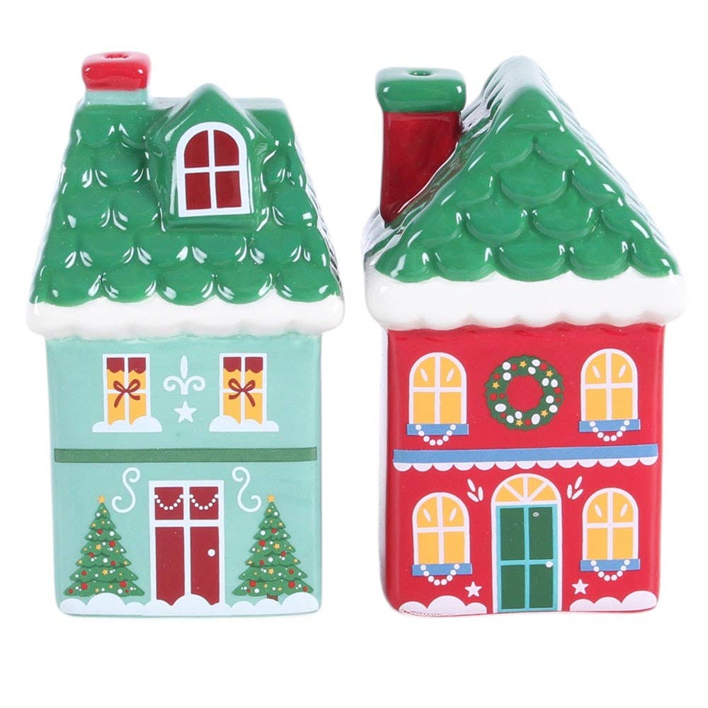 Christmas House Salt and Pepper Shakers - PRE ORDER September 2026 Arrival - The Christmas Shoppe